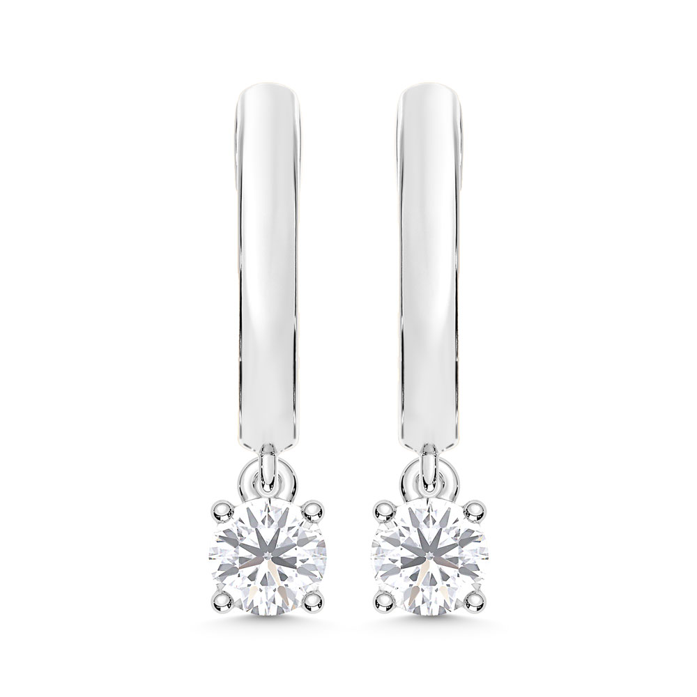 10K White Gold Lab Grown Diamond 1/4 Ct.Tw. Hoop Earrings