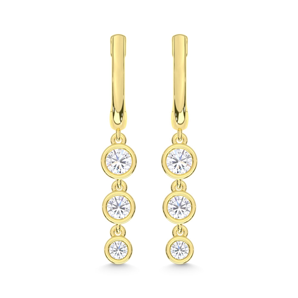 10K Yellow Gold Lab Grown Diamond 1/2 Ct.Tw. Fashion Earrings
