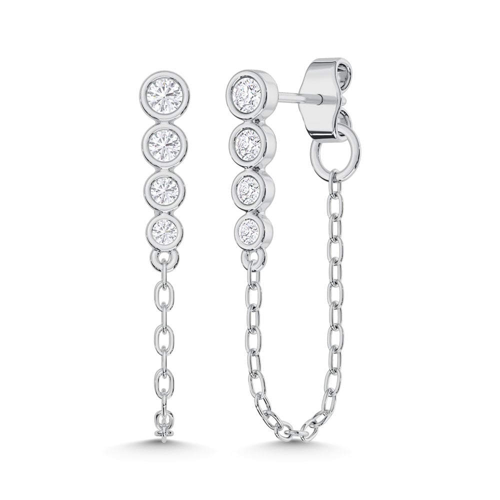 10K White Gold Lab Grown Diamond 3/8 Ct.Tw. Fashion Earrings