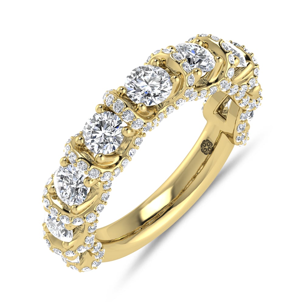 14K Yellow Gold 2 Ct.Tw. Lab Grown Diamond Anniversary Band