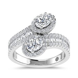 14K White Gold 1 1/2 Ct.Tw. Lab Grown Diamond Fashion Ring