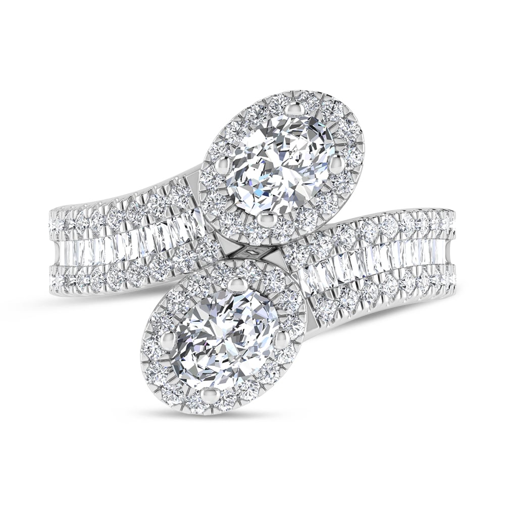 14K White Gold 1 1/2 Ct.Tw. Lab Grown Diamond Fashion Ring