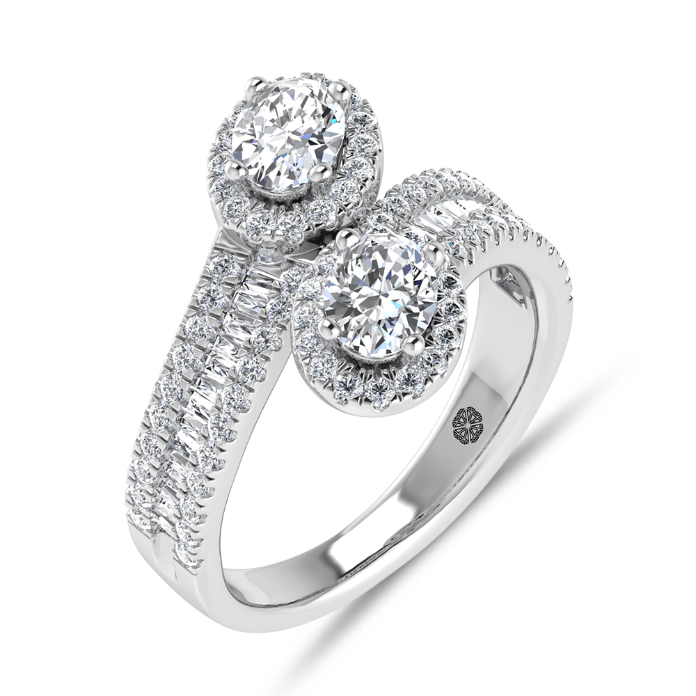 14K White Gold 1 1/2 Ct.Tw. Lab Grown Diamond Fashion Ring