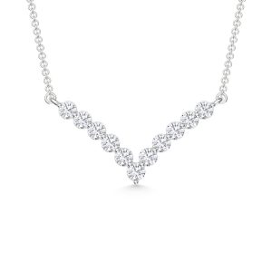 10K White Gold Lab Grown Diamond 1/4 Ct.Tw. Fashion Necklace