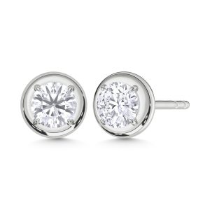 10K White Gold 1/2 Ct.Tw. Lab Grown Diamond Solitaire Earrings