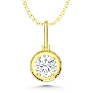 10K Yellow Gold 1/4 Ct.Tw. Lab Grown Diamond Solitaire Pendant