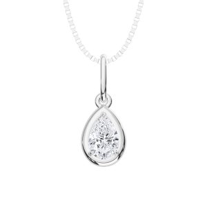 10K White Gold Lab Grown Diamond 1/4 Ct.Tw. Pear Shape Pendant