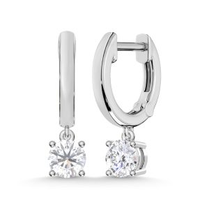 10K White Gold 1/2 Ct.Tw. Lab Grown Diamond Hoop Earrings