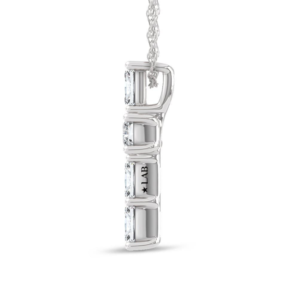 14K White Gold Lab Grown Diamond 1 Ct.Tw. Cross Pendant