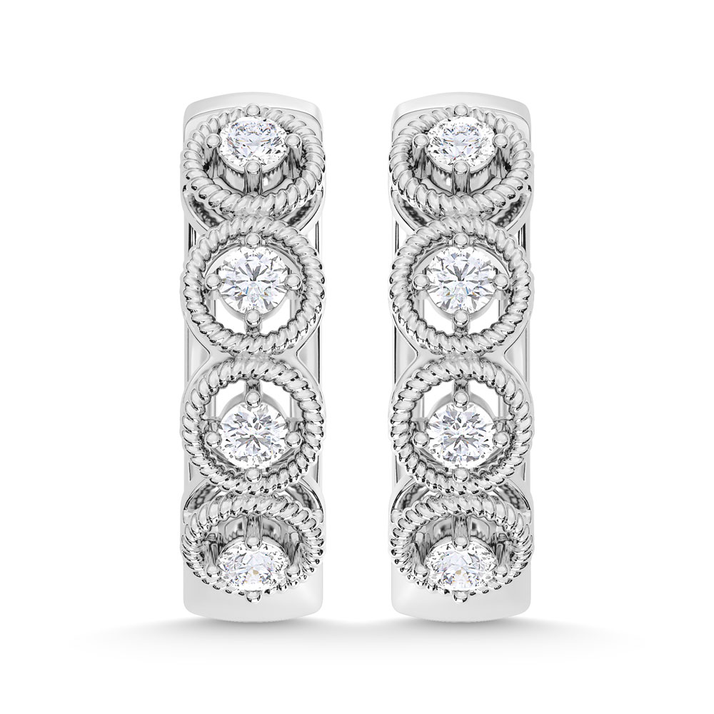 10K White Gold Lab Grown Diamond 1/6 Ct.Tw. Fashion Earrings