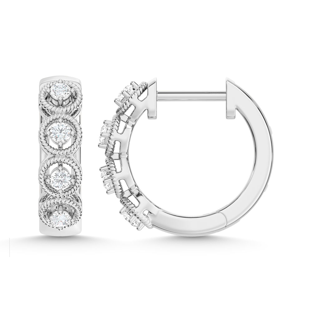 10K White Gold Lab Grown Diamond 1/6 Ct.Tw. Fashion Earrings