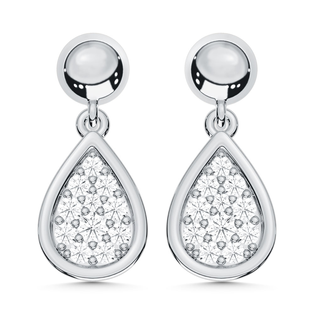 10K White Gold Lab Grown Diamond 1/5 Ct.Tw. Fashion Earrings