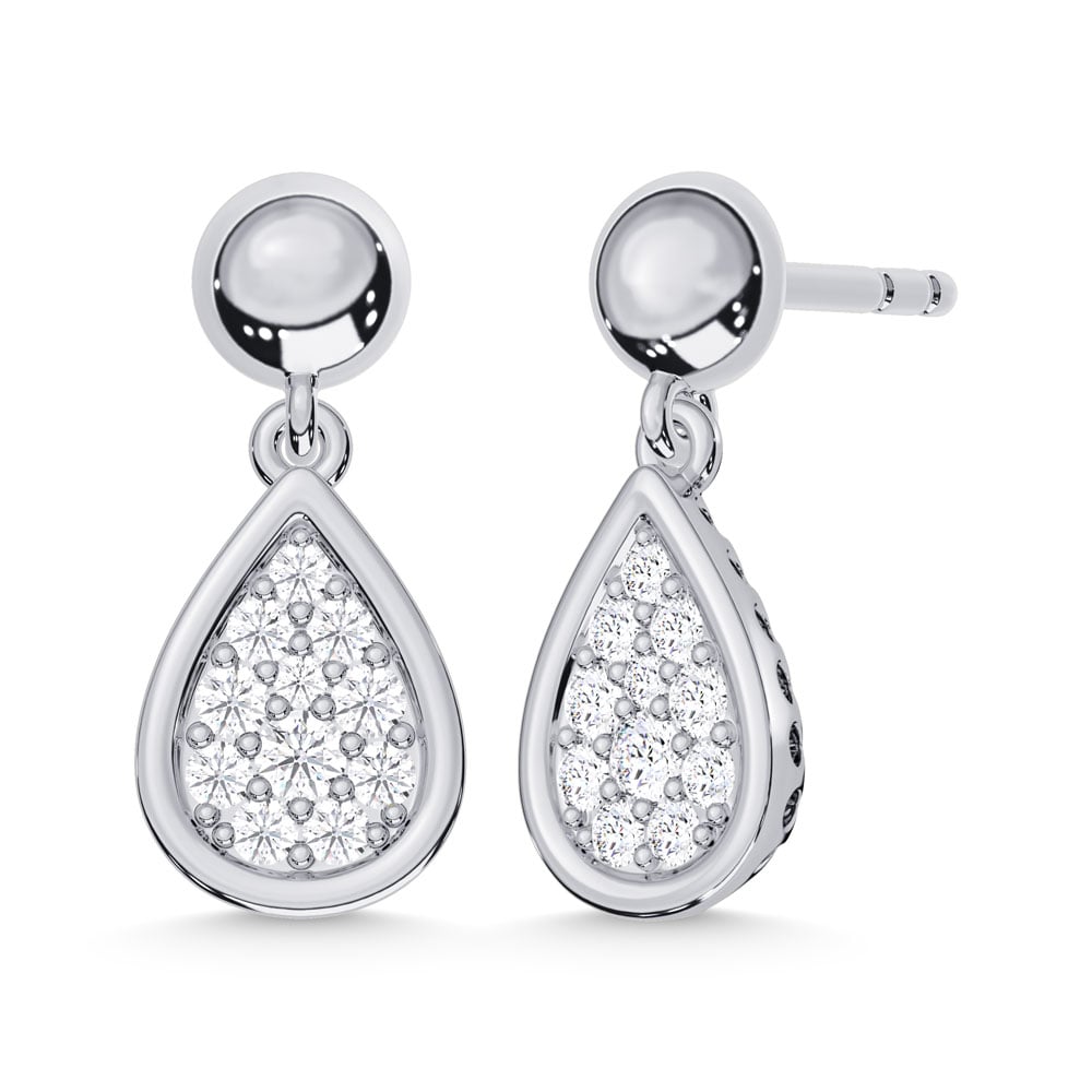10K White Gold Lab Grown Diamond 1/5 Ct.Tw. Fashion Earrings