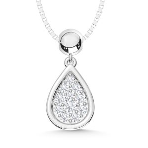 10K White Gold Lab Grown Diamond 1/6 Ct.Tw. Fashion Pendant With Chain