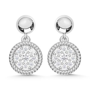 10K White Gold Lab Grown Diamond 1/5 Ct.Tw. Fashion Earrings