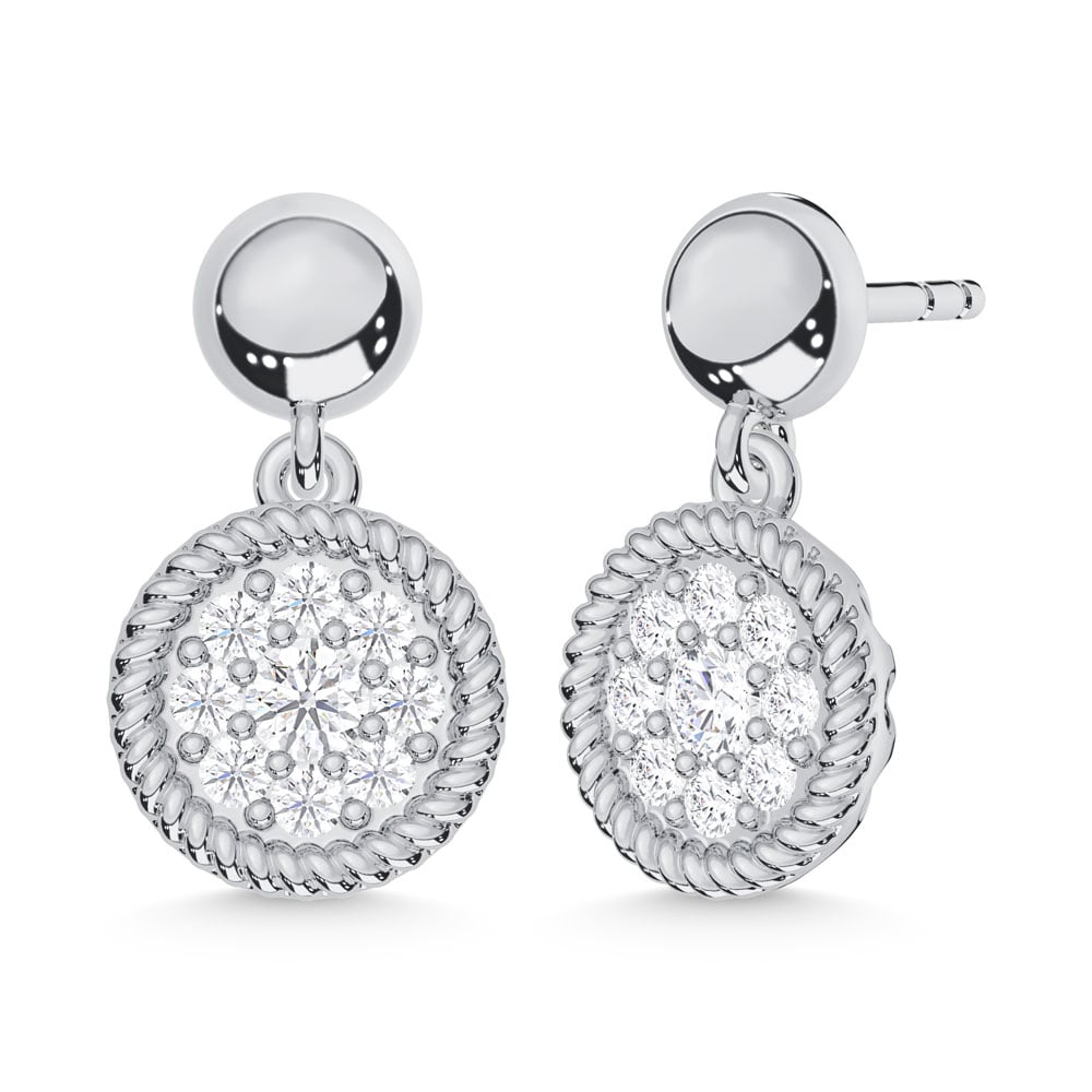10K White Gold Lab Grown Diamond 1/5 Ct.Tw. Fashion Earrings