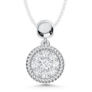 10K White Gold Lab Grown Diamond 1/6 Ct.Tw. Fashion Pendant With Chain