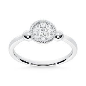 10K White Gold Lab Grown Diamond 1/6 Ct.Tw. Fashion Ring