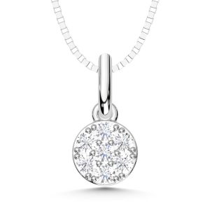 10K White Gold Lab Grown Diamond 1/10 Ct.Tw. Fashion Pendant