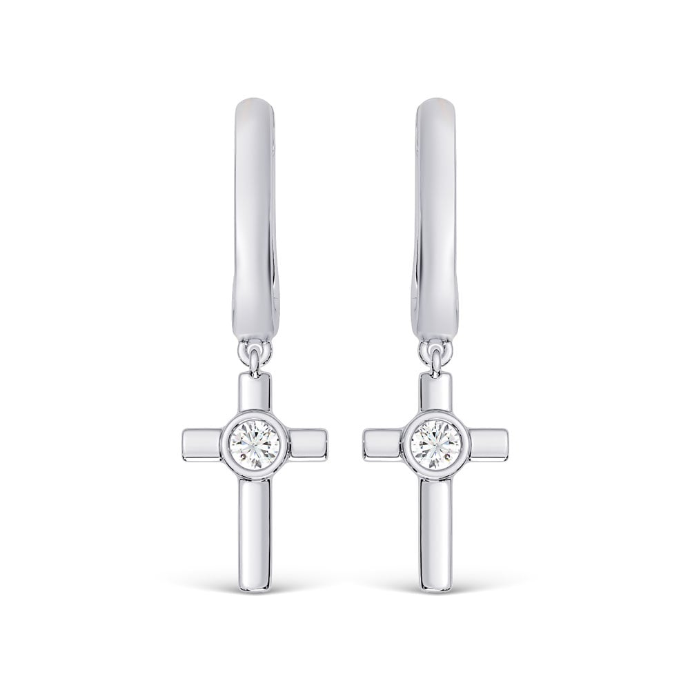 10K White Gold Lab Grown Diamond 1/6 Ct.Tw. Fashion Earrings