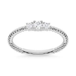 10K White Gold Lab Grown Diamond 1/6 Ct.Tw. Fashion Ring