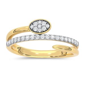 10K Two Tone 1/5 Ct.Tw. Lab Grown Diamond Fashion Ring