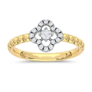 10K Two Tone 1/5 Ct.Tw. Lab Grown Diamond Fashion Ring
