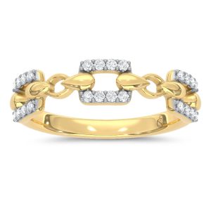 10K Two Tone 1/8 Ct.Tw. Lab Grown Diamond Fashion Ring