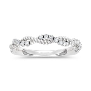 14K Rose Gold 1/8 Ct.Tw. Lab Grown Diamond Stackable Band