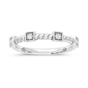 10K Rose Gold 1/6 Ct.Tw. Lab Grown Diamond Stackable Band
