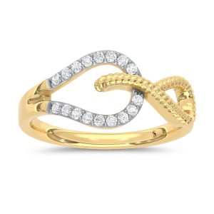 10K Two Tone 1/6 Ct.Tw. Lab Grown Diamond Fashion Ring