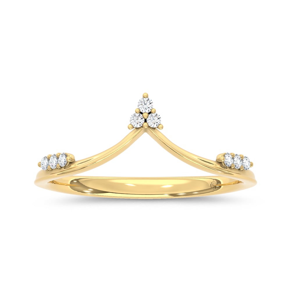 10K Two Tone 1/20 Ct.Tw. Lab Grown Diamond Chevron Band