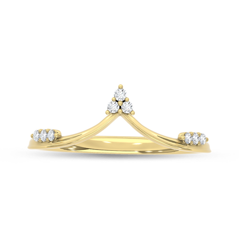 10K Two Tone 1/20 Ct.Tw. Lab Grown Diamond Chevron Band