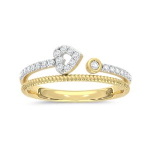 10K Two Tone Lab Grown Diamond 1/6 Ct.Tw. Fashion Ring