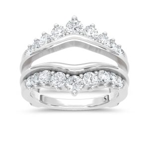 14K White Gold Lab Grown Diamond 1 1/2 Ct.Tw. Guard Ring