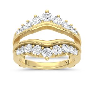14K Yellow Gold Lab Grown Diamond 1 1/2 Ct.Tw. Guard Ring