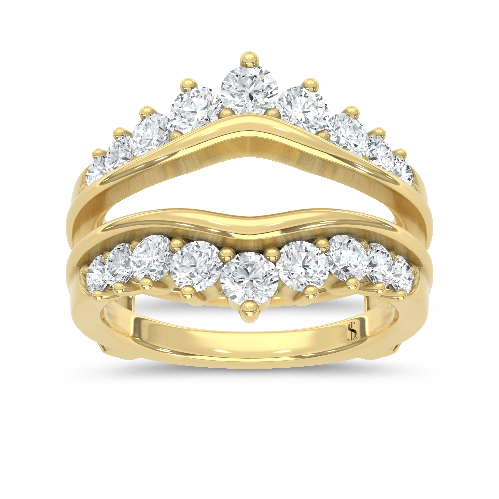 14K Yellow Gold Lab Grown Diamond 1 1/2 Ct.Tw. Guard Ring