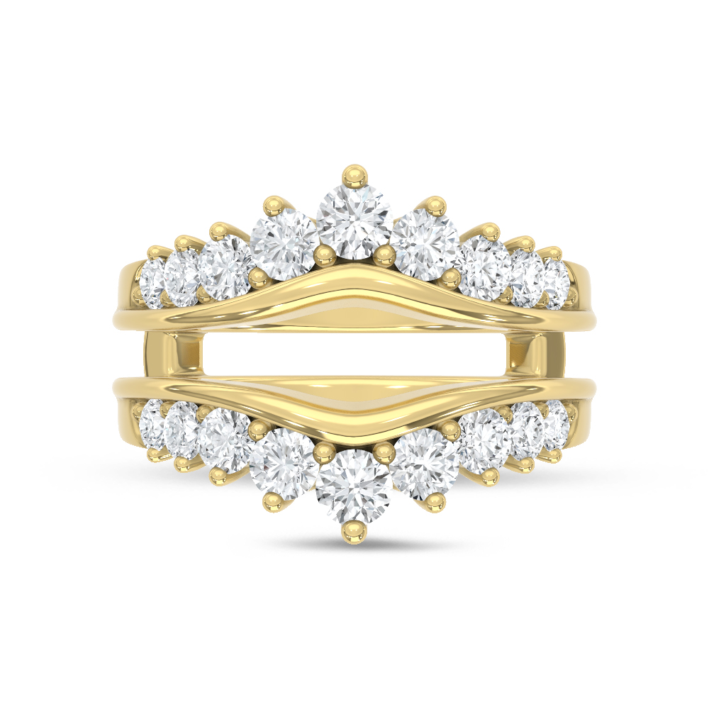 14K Yellow Gold Lab Grown Diamond 1 1/2 Ct.Tw. Guard Ring