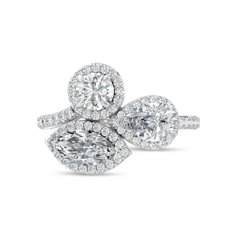 14K White Gold Lab Grown Diamond 2 3/8 Ct.Tw. Fashion Ring