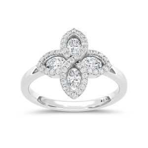 14K White Gold Lab Grown Diamond 3/4 Ct.Tw. Fashion Ring