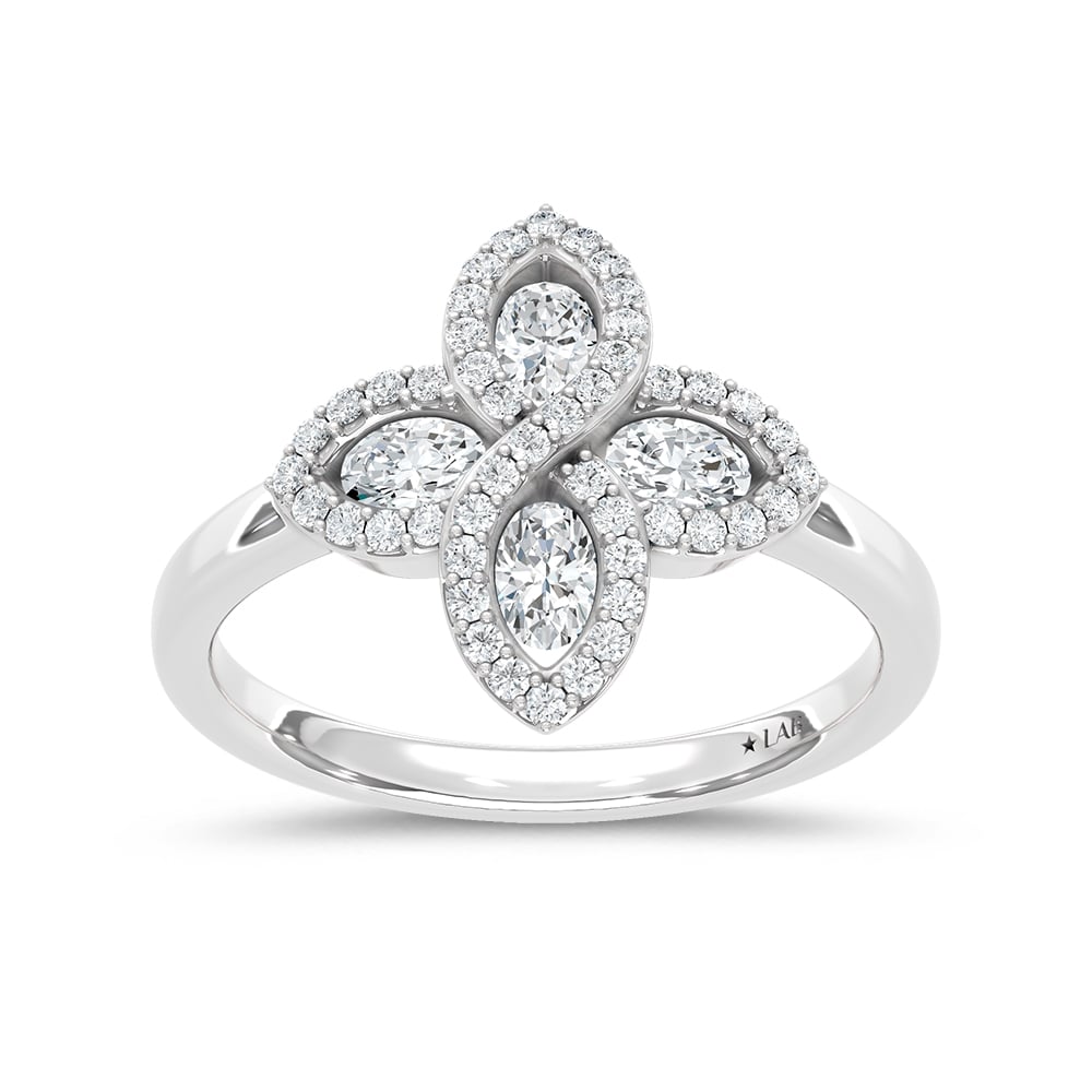 14K White Gold Lab Grown Diamond 3/4 Ct.Tw. Fashion Ring