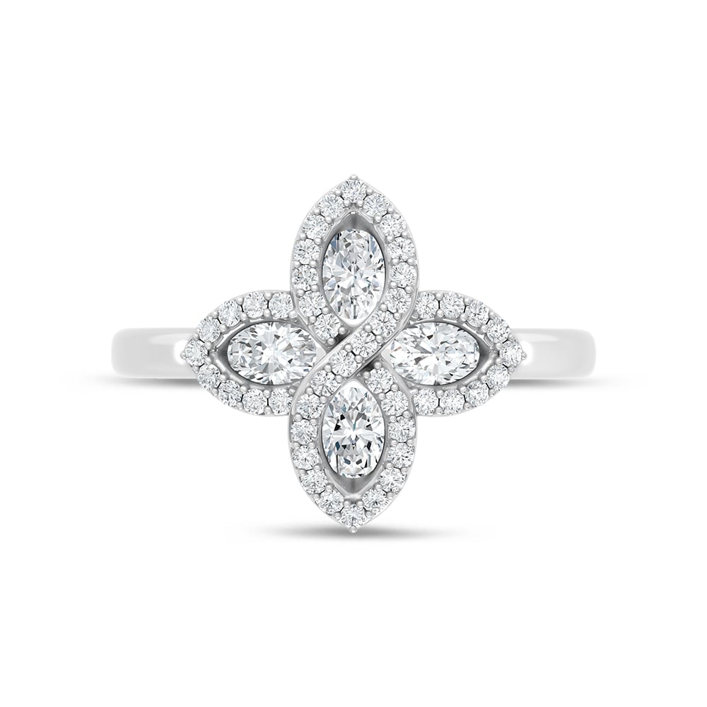 14K White Gold Lab Grown Diamond 3/4 Ct.Tw. Fashion Ring