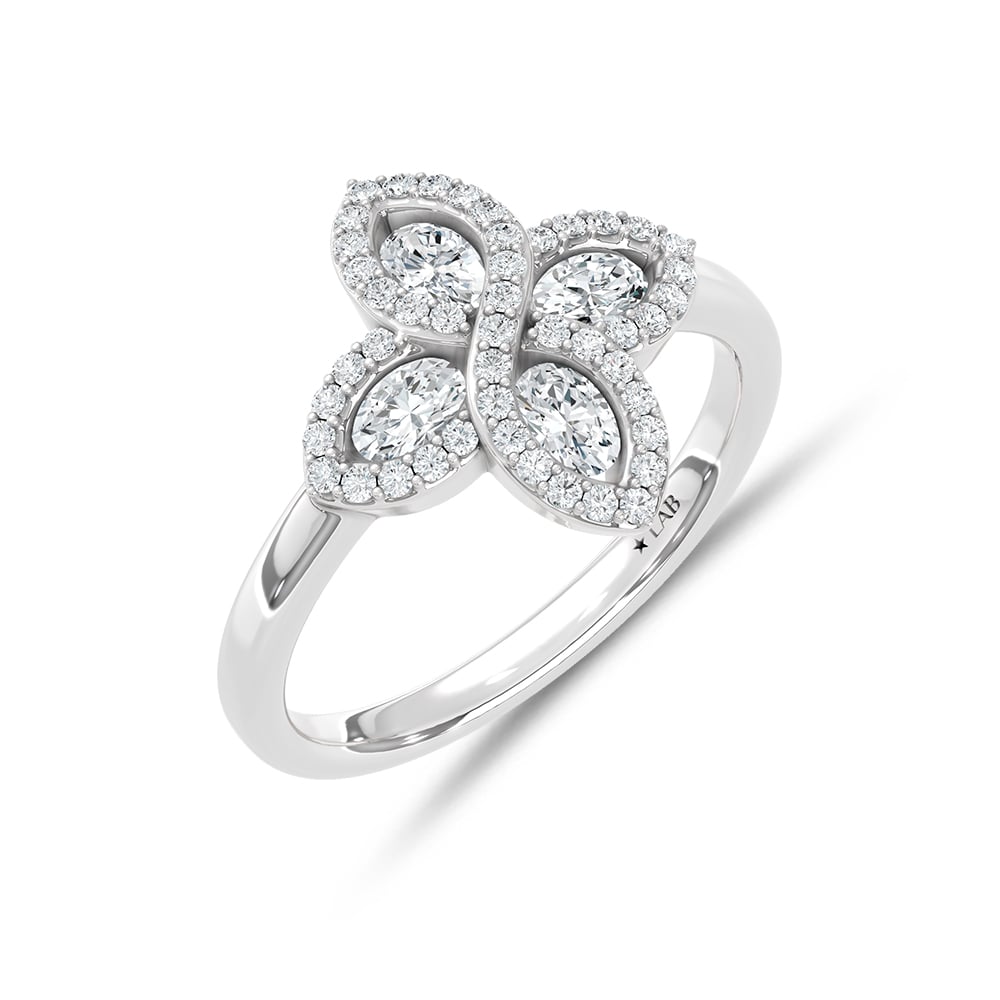 14K White Gold Lab Grown Diamond 3/4 Ct.Tw. Fashion Ring