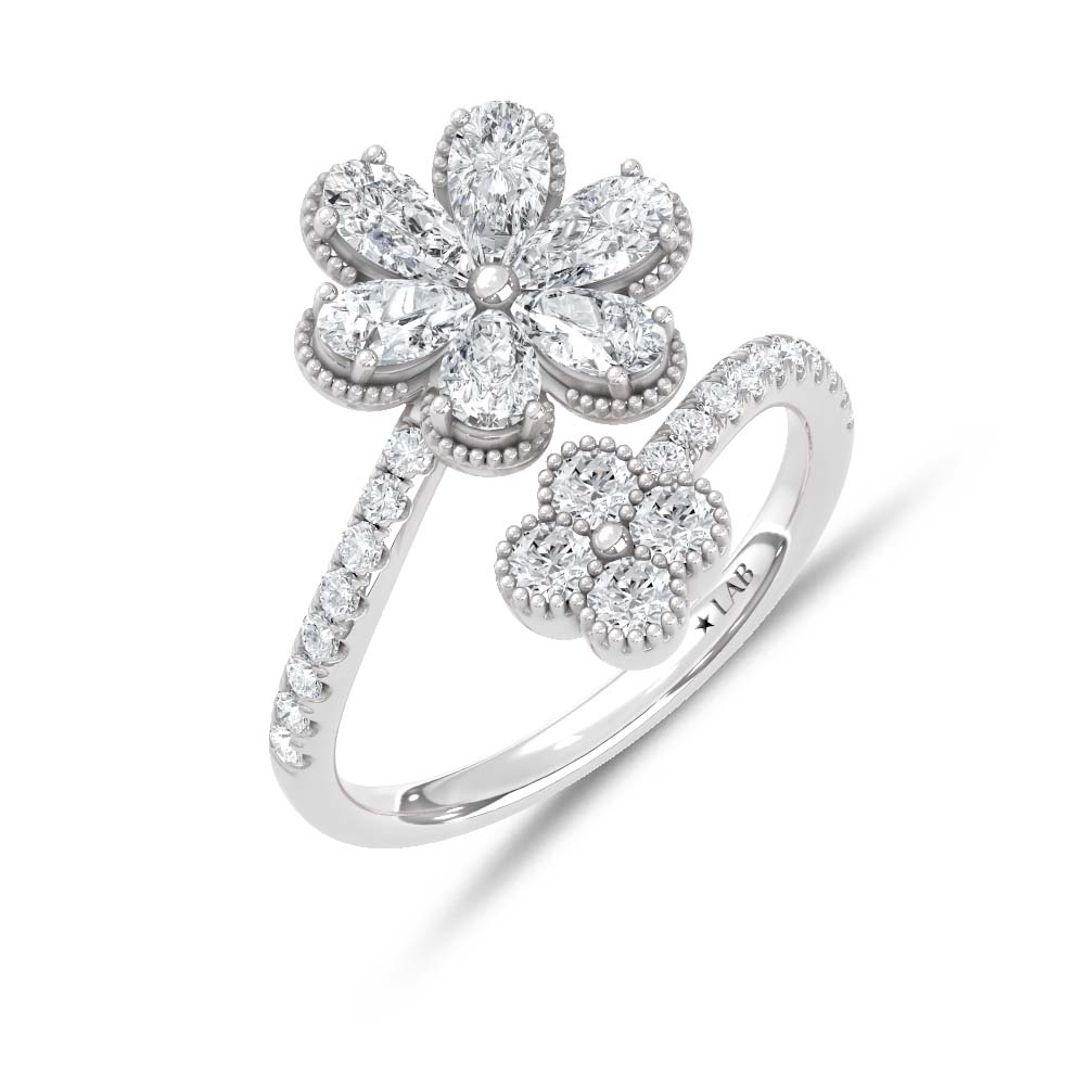 14K White Gold Lab Grown Diamond 1 5/8 Ct.Tw. Fashion Ring