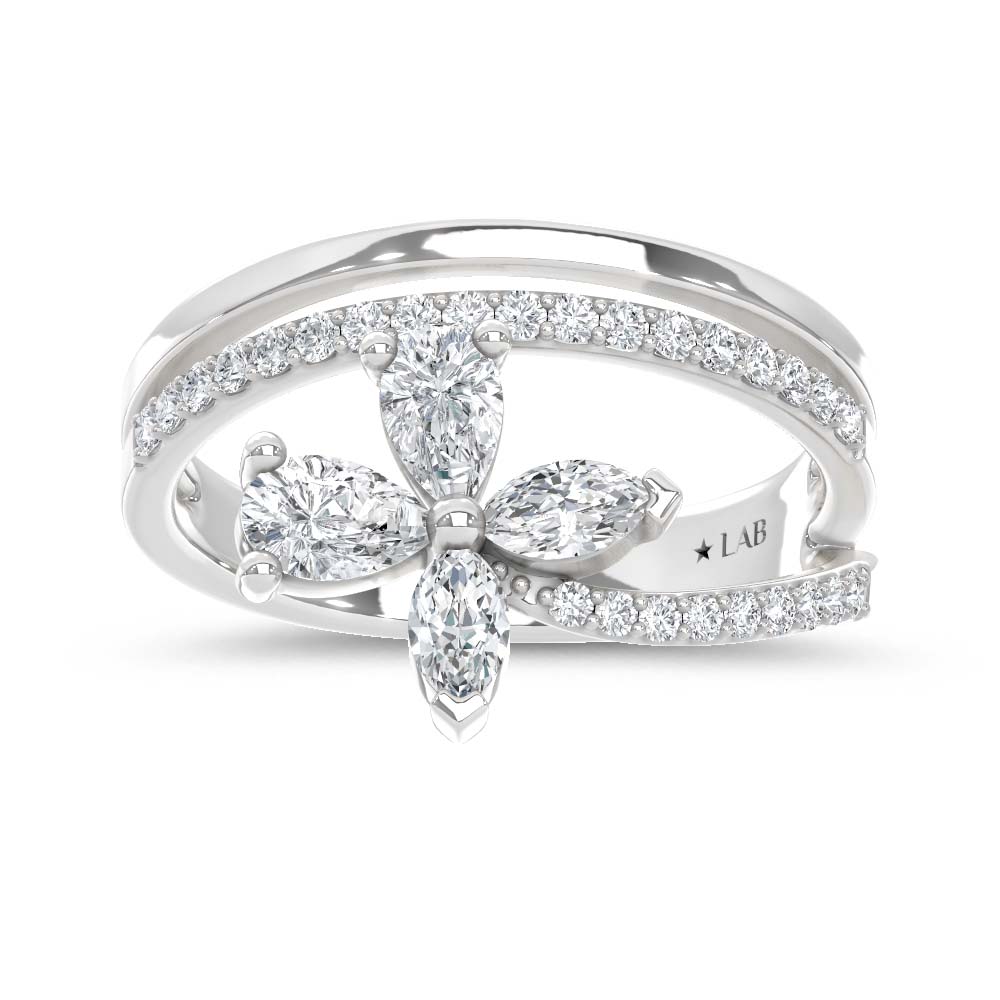 14K White Gold Lab Grown Diamond 3/4 Ct.Tw. Fashion Ring