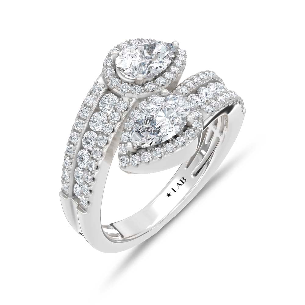 14K White Gold Lab Grown Diamond 1 3/4 Ct.Tw. Fashion Ring