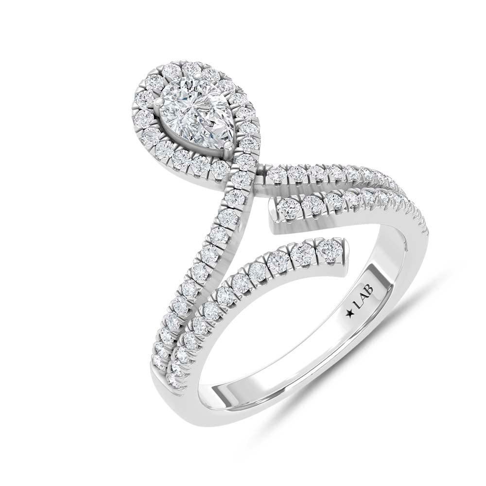 14K White Gold Lab Grown Diamond 3/4 Ct.Tw. Fashion Ring