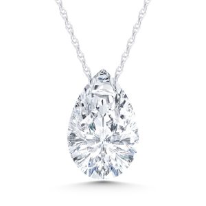 14K White Gold Lab Grown Diamond 1 Ct.Tw. Pear Shape Slider Pendant