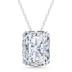 14K White Gold Lab Grown Diamond 1 Ct.Tw. Elongated Radiant Slider Pendant