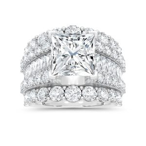 14K White Gold Lab Grown Diamond 10 Ct.Tw. Engagement Ring